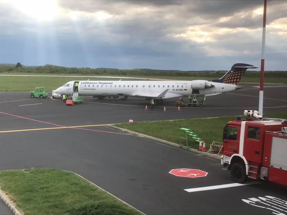 Lufthansa Canadair Jet auf dem Fughafen Heviz Balaton 